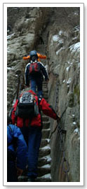 Climbing higher up the steep path